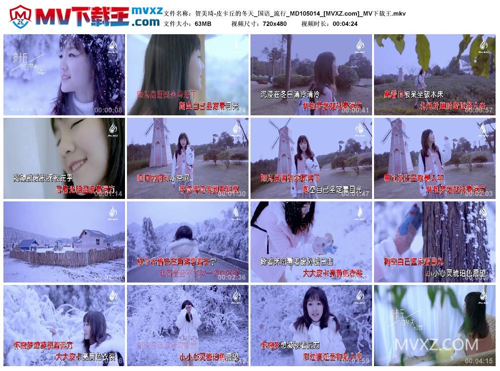 贺美琦-皮卡丘的冬天_国语_流行_MD105014